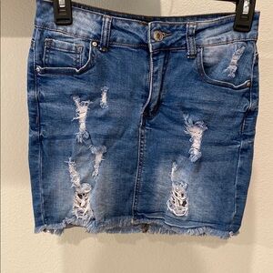Wax Jean Blue Casual Pencil Mini Skirt